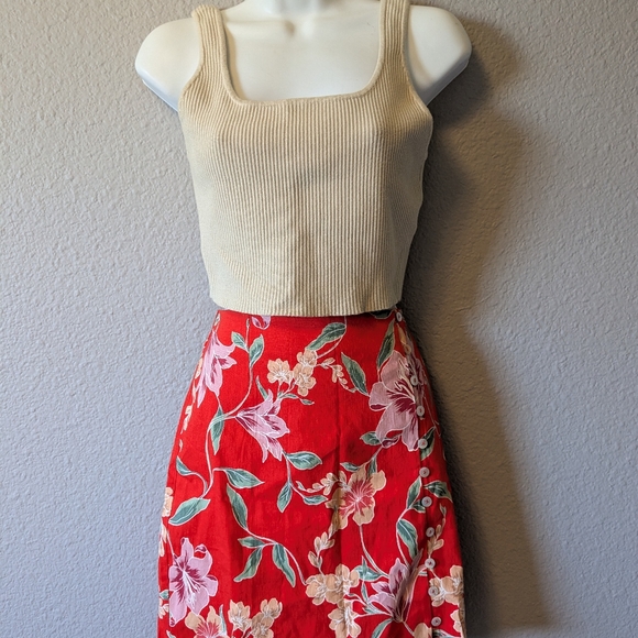 House Of Harlow 1960 Trendy Sleeveless Crop Cream Ribbed Knit Tank Top Sz. M - Picture 3 of 4